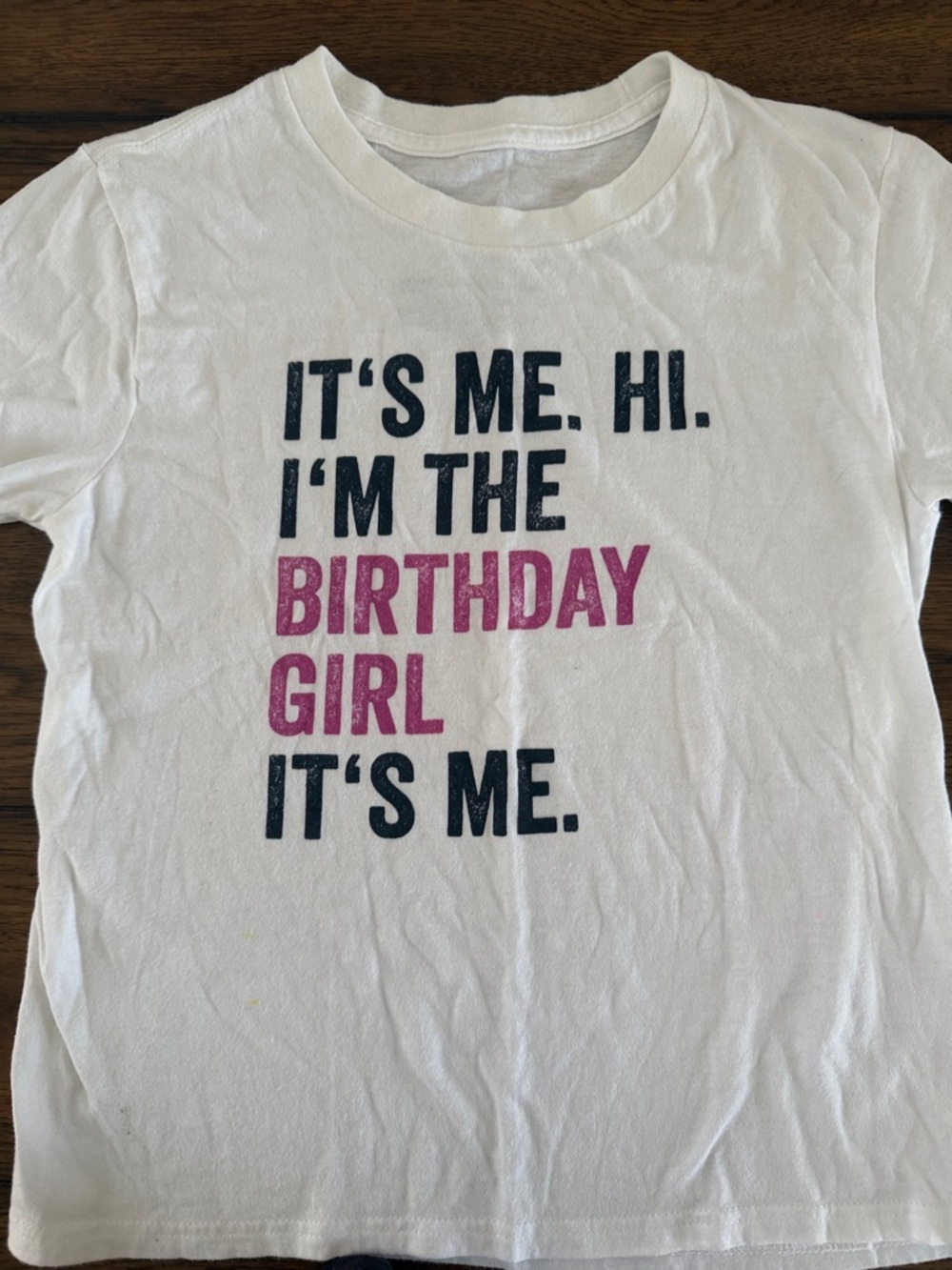 Birthday Girl Graphic Tee Kids White Pink Navy Shirt Cute Party Top Taylor swift